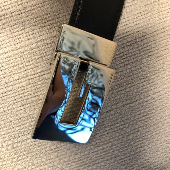 GUCCI Black Leather Belt main image 8